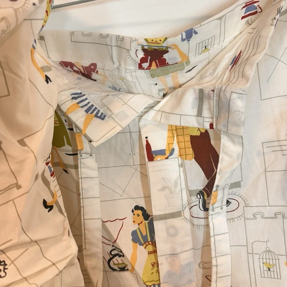 Shadow Boxer Collection NYC Pajama Set Large Kitchen Print Novelty Button Down - Picture 7 of 11